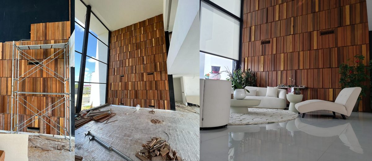 Verzorgde binnenafwerking met houten wandbekleding