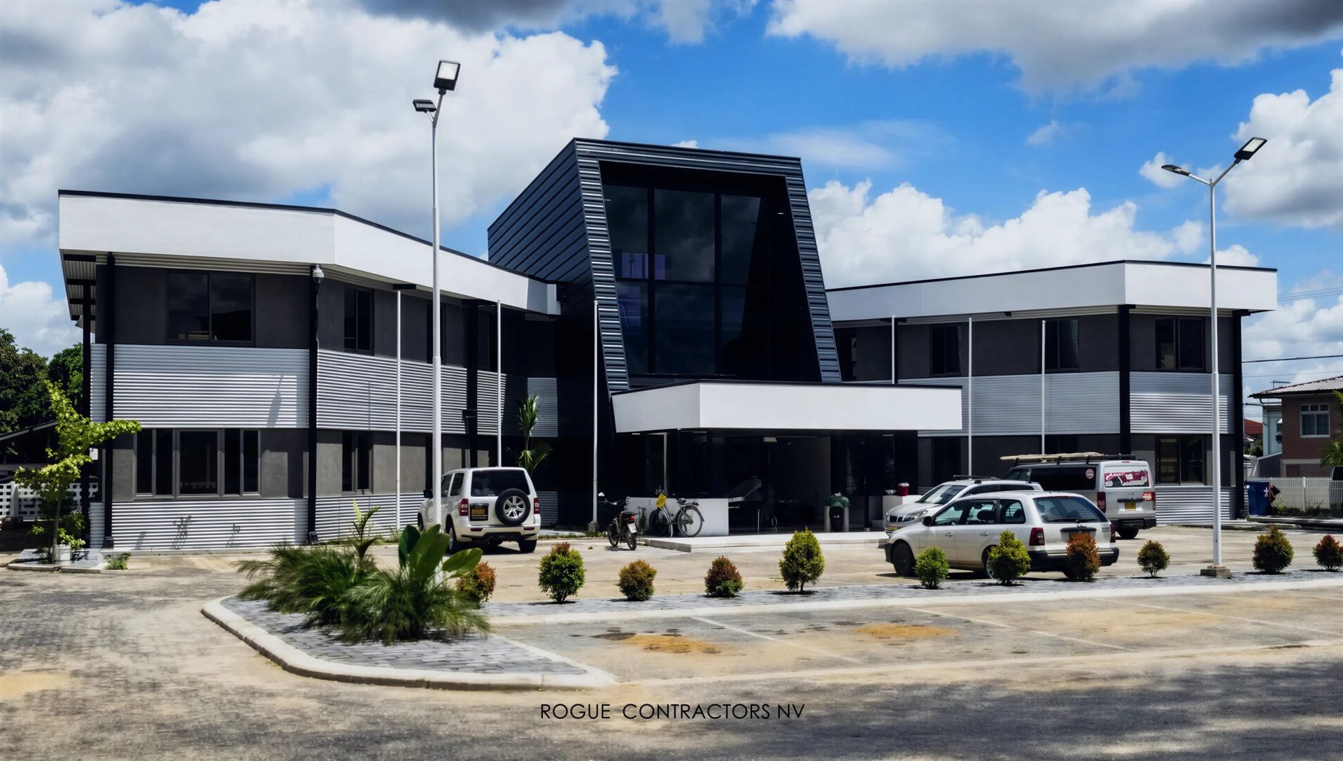 Afgerond bedrijfspand gebouwd door Rogue Contractors