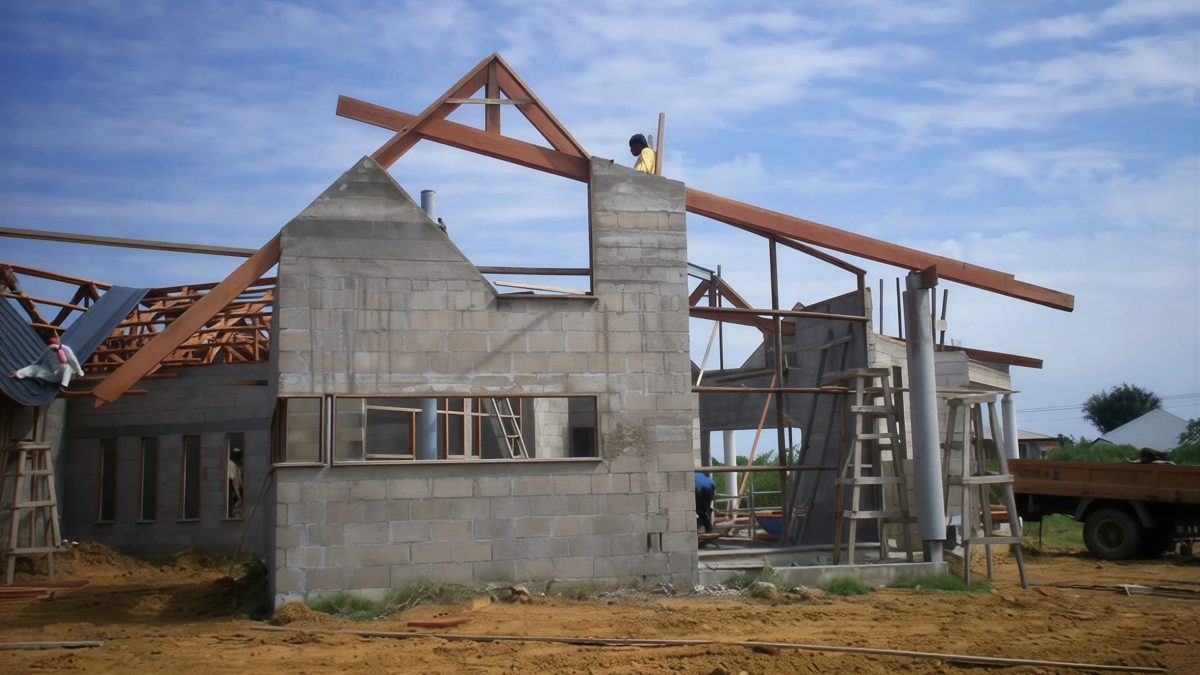 Kapconstructie tijdens de bouw